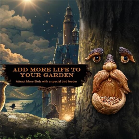 Tree Face Bird Feeders Tree Faces Outdoor Tree Art Tree Art Tree Decorations - Picture 3 of 7